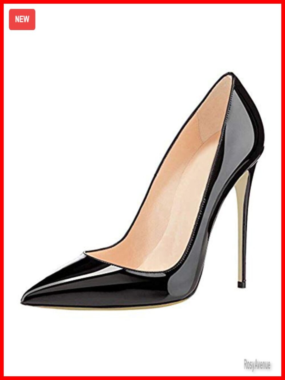 COLETER Women's 4.72 Inch Stiletto Heel Pointed Toe Evening Dress Pumps Faux